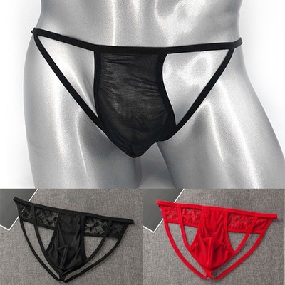 G-String Herren Höschen Slips Blumen Spitze T-Rücken Niedrige Leibhöhe