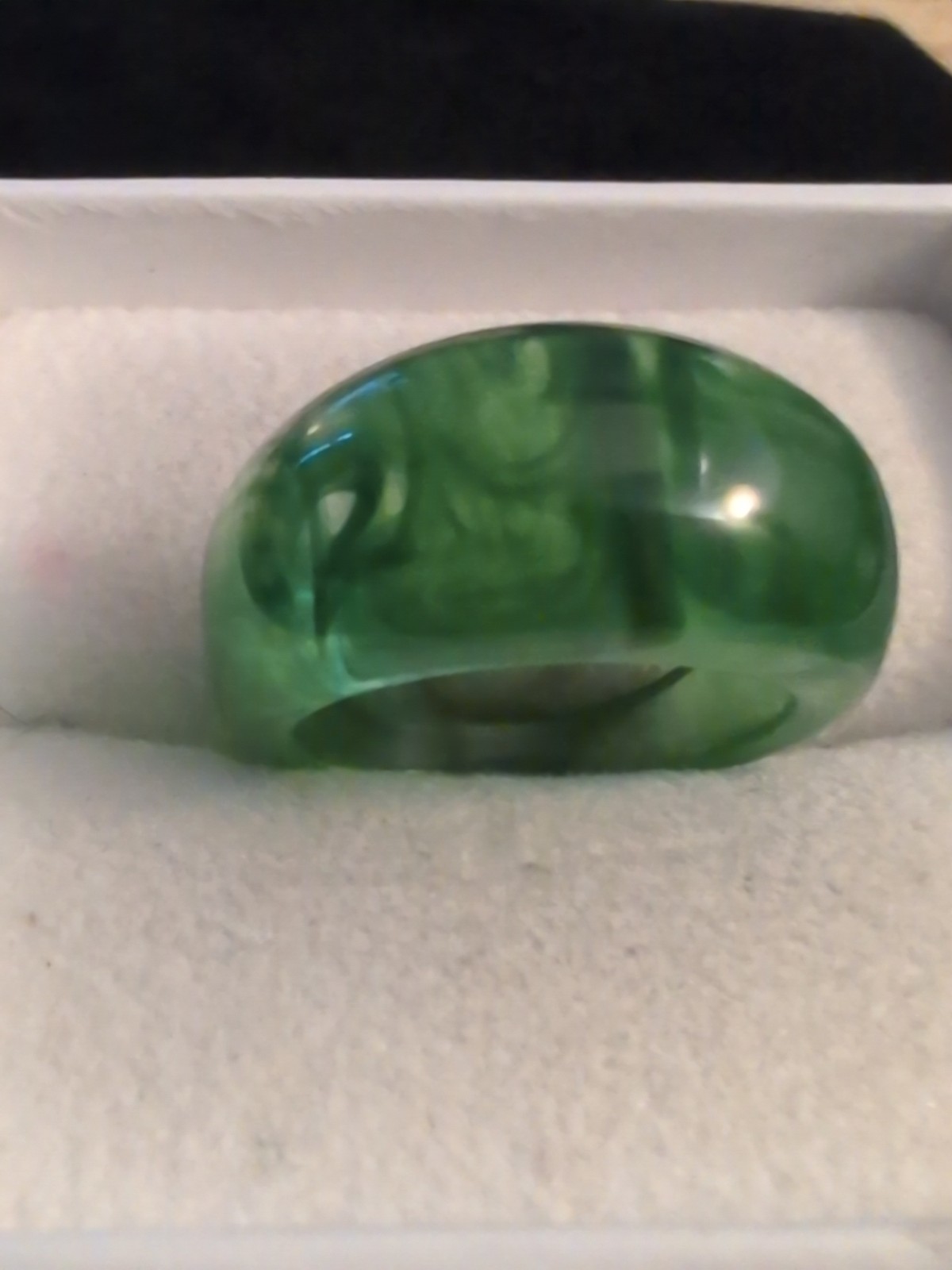 Bakelite Size 7 Ring Tortoise Shell Green Mossy P… - image 4