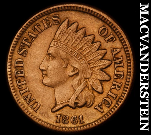 1861 Indian Head Cent- Semi Key Choice Almost Uncirculated No Reserve #i5308
