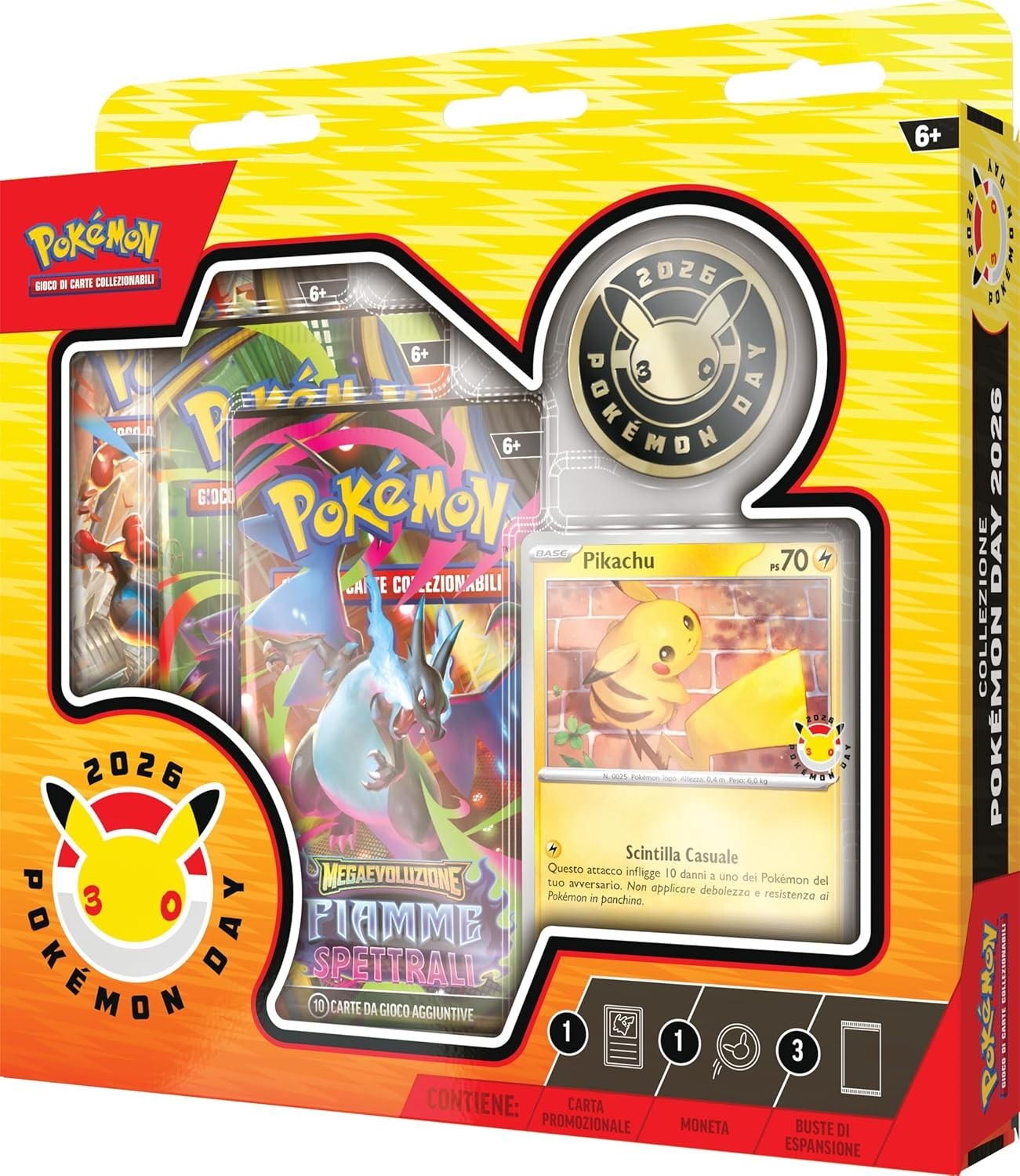 Pokemon Day 2026 GCC ITA Carta Promo Olografica Pikachu Moneta 3 Buste TCG foto 4