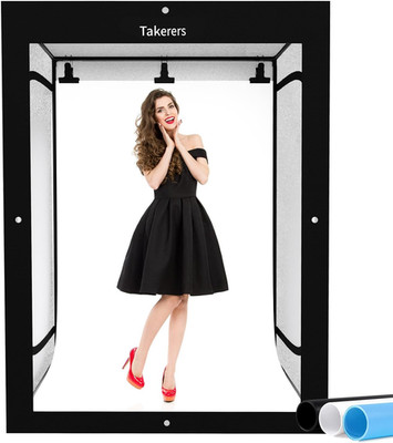 Large Photo Light Box Studio with Dimmable LED & 3 Backdrops for Clothing