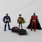 Batman & Robin DC Lot of 4 Loose 4" Action Figures and Batmobile Toys