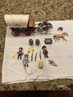 Vintage Playmobil Western Covered Wagon with Raiders 5248 used