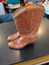 Cat's Paw Size 7 C Oxblood Brown Leather Western Cowboy Boots Made In USA