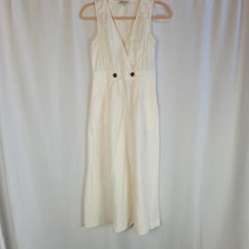 Madewell Dress Button-Waist Wrap Midi Linen Women's Size 00