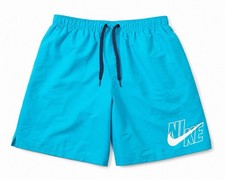 Nike Men's Blue Swim Shorts Size S Drawstring Elastic Waist Pockets Lined