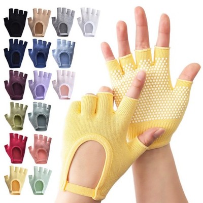 Yoga Handschuhe Rutschfest Fitness Fingerless Gloves Halbfinger Strickhandschuhe