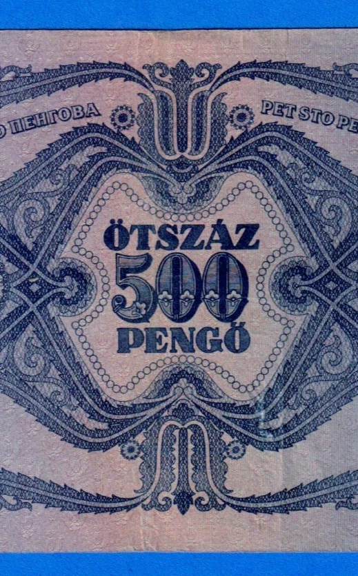 Hungary 500 OTSZAZ PENGO 1945 P-117a Circulated Note K130 041641 - Image 4 of 4