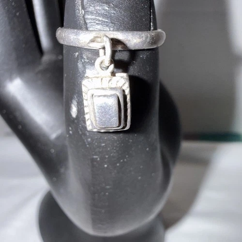Vtg CSE Sterling Silver 925 Charm Dangle Ring size 6.5