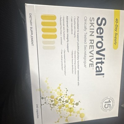 SeroVital Skin Revive Capsules 240ct Anti-Aging L-Glutamine Vitamin D Unisex