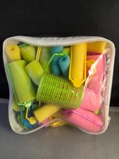Multicolor Hair Bouncer Curlers Rollers Set Women Assorted Foam Plastic Clips