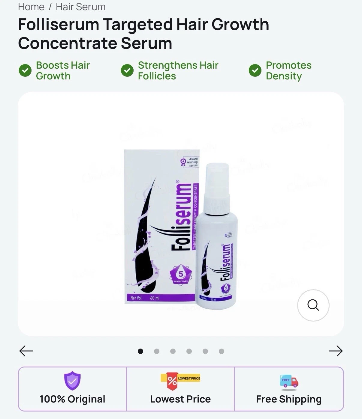 Folliserum For Targeted Hair Growth Concentrated Serum A+ Quality Product.