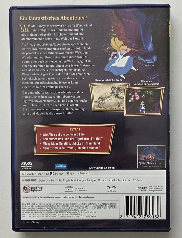 DVD Alice im Wunderland – Special Collection Disney 60. Geburtstag - Bild 2 von 2