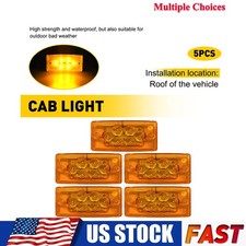 5pcs Cab Roof Marker Amber Led Roof Top Truck Running Driving Clearance Lights