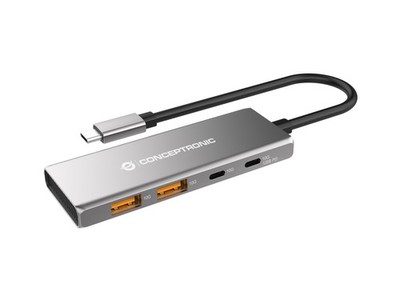 Conceptronic HUBBIES15G CONCEPTRONIC  4-1 Dock USB-C->2xUSB-C,2xUSB-A,100WPD 25c