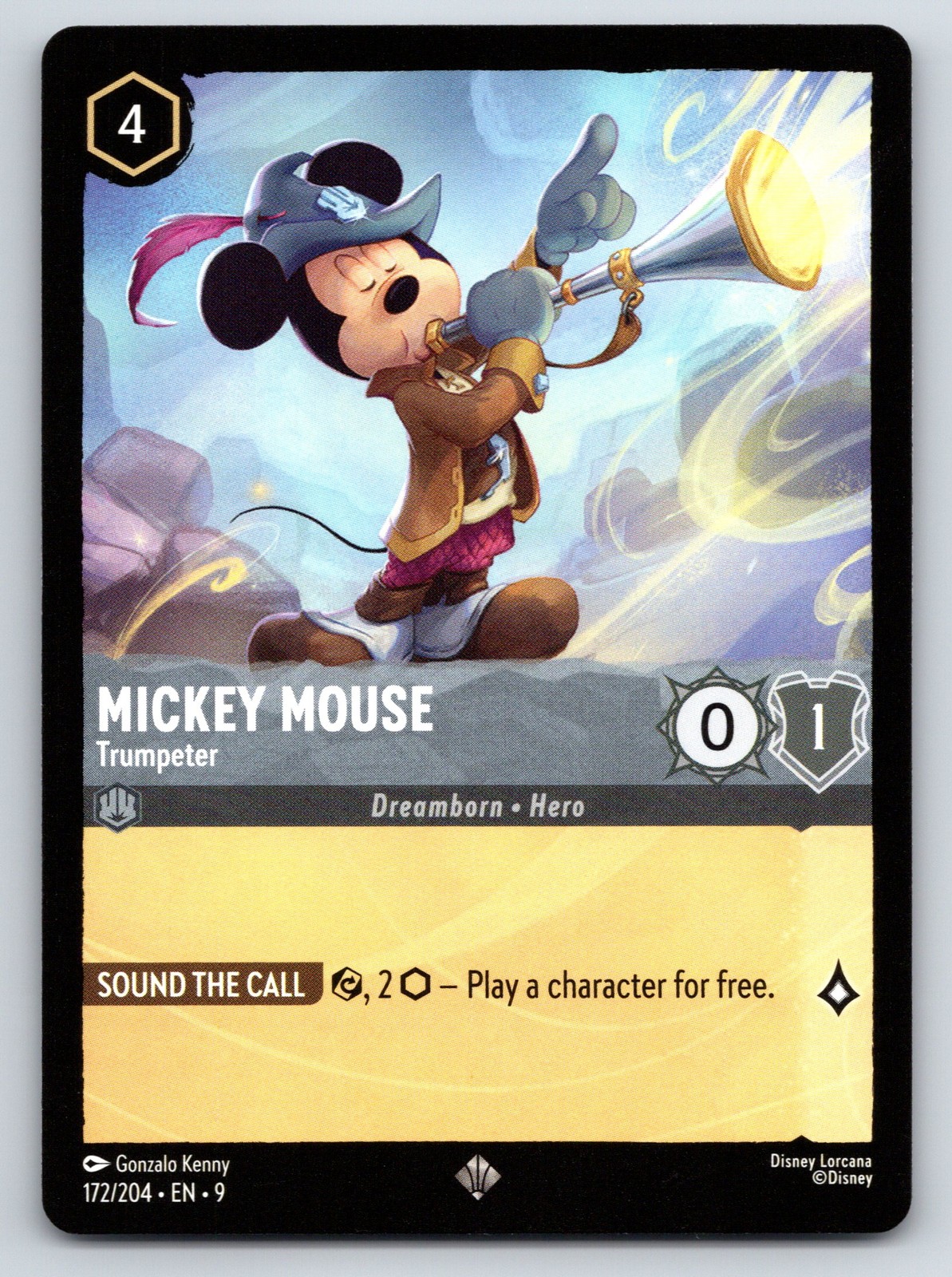 Disney Lorcana Mickey Mouse - Trumpeter Into the Inklands Legendary #182/204 NM