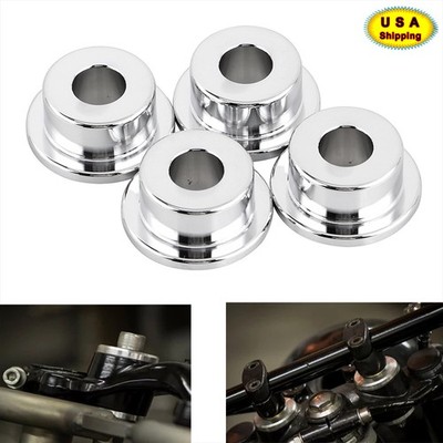 4X Chrome Solid Billet Handlebar Riser Bushings For Harley Night Train Softail