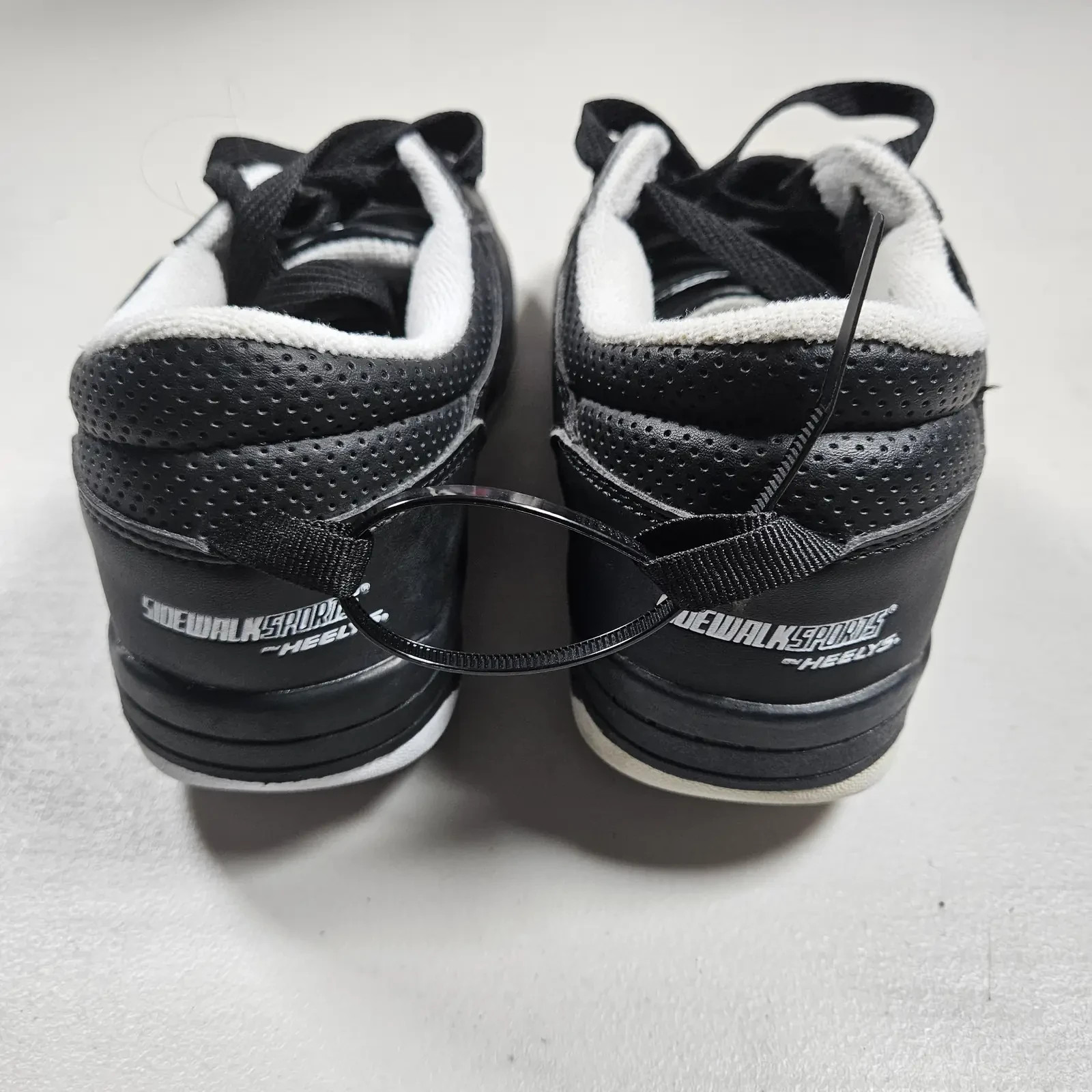 Sidewalk Sports Kids Wheeled Trainers UK 3 Black White Roller Skate Shoes image 5