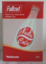 Fallout Nuka-Cola Glass Bottle & 10 Caps Bethesda Games
