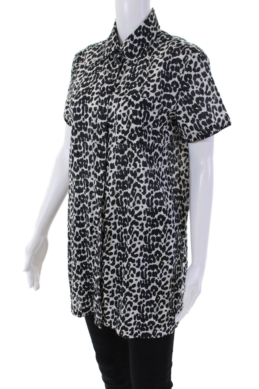 Solid & Striped Womens Button Up Leopard Print Co… - image 3