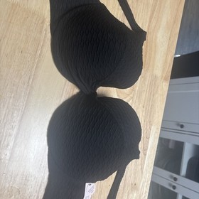 Victoria's Secret Forever Black Texture 36DD Mix & Match Icon Push-Up Bikini Top