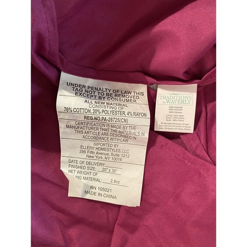 Waverly Traditions Quilted King Pillow Shams Primrose Patio Violet Floral solid - Picture 6 of 6