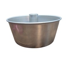 Vintage Aluminum Angel Food Cake Pan 2 Piece Tube Baking Mold Set