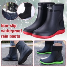 Men's Waterproof Wellies Wellington Rain Boots Warm Fleeced Garden Gumboots