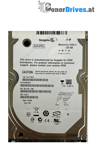 Seagate ST9120822AS - 9S1133-308 - 120 GB - SATA - PCB 100398689 Rev. B*