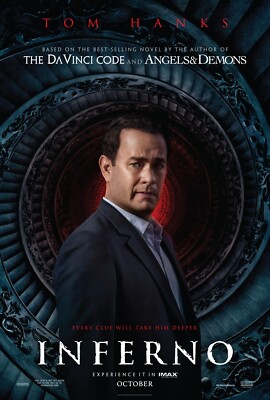 Inferno Movie Poster 27x40 D/S Tom Hanks  Felicity Jones Irrfan Khan  Ben Foster