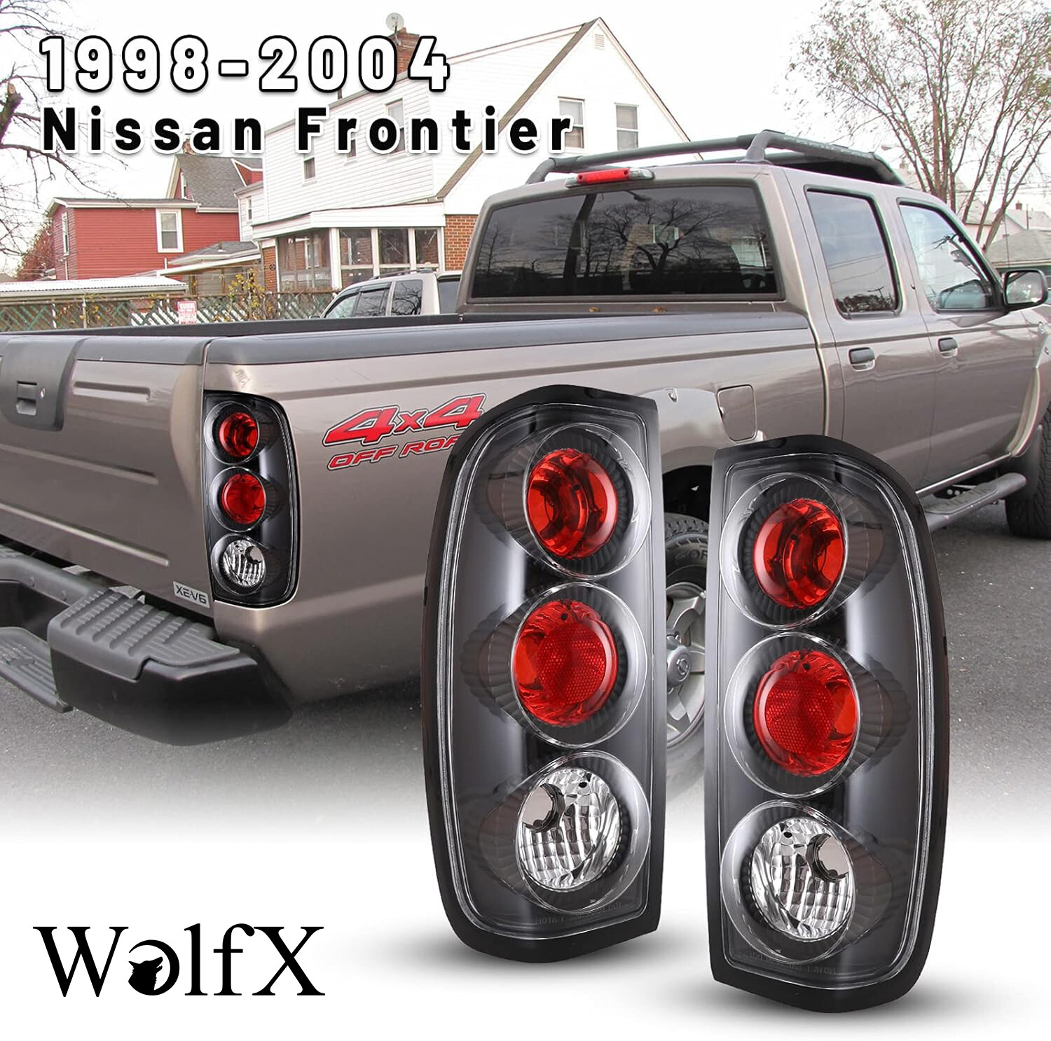 Black Clear Tail Lights For 1998 1999 2000 2001 2002 2003 2004 Nissan Frontier