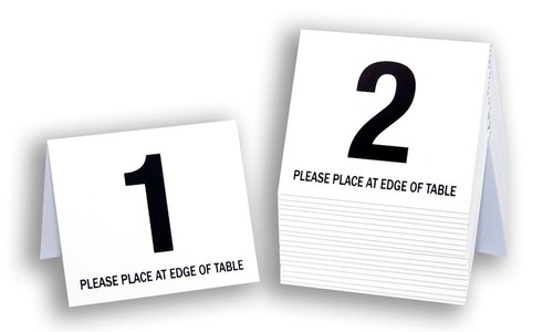 Mesa de restaurante números 1-40, estilo tienda de plástico, blanca con negro, envío gratuito - Imagen 2 de 3