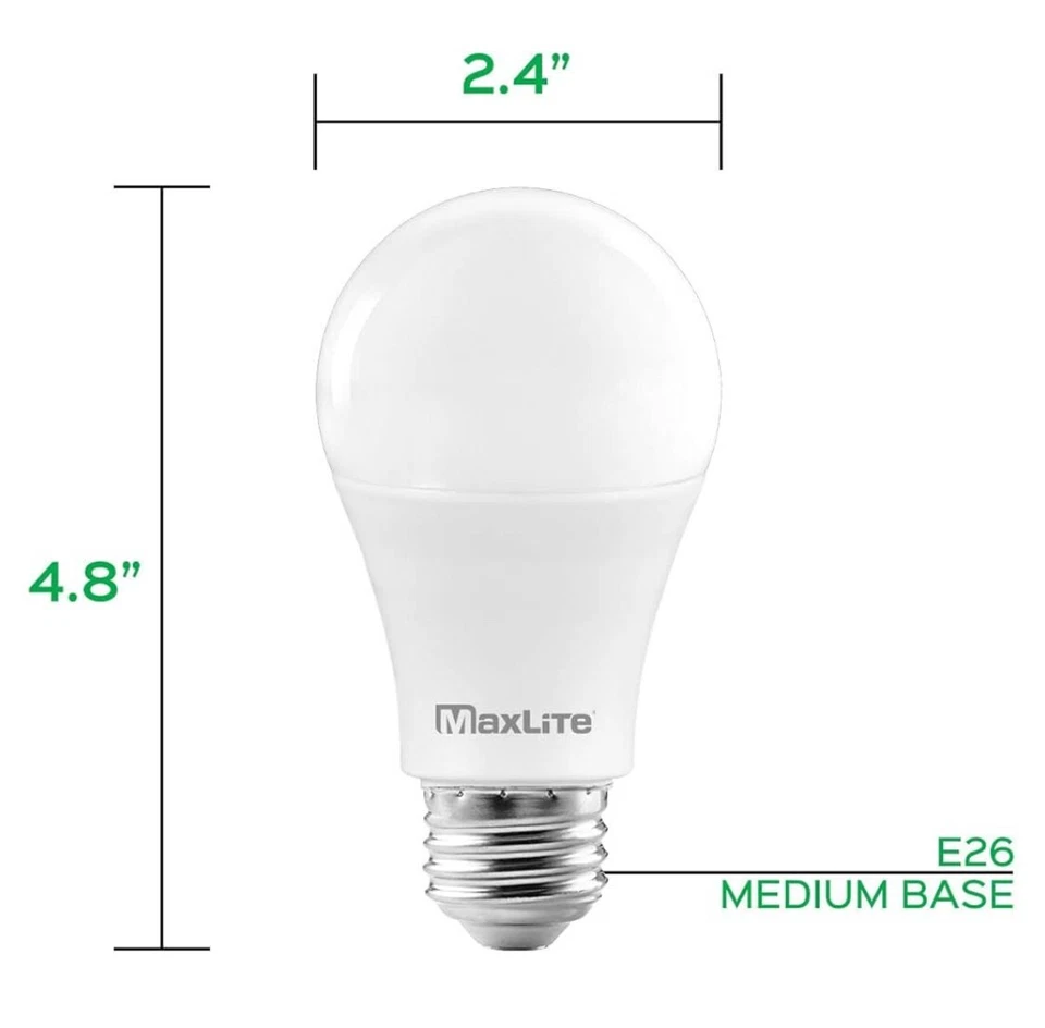 96 Pack Light Bulbs Maxlite 13w LED = 100 Watt Replace A19 Day Light 5000K 100w - Image 2 of 4