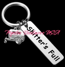 Shitter's Full Keychain RV Camper Funny Movie Sayings Steel Metal Key Ring