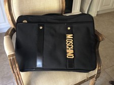 RARA borsa da lavoro vintage 80 MOSCHINO logo tracolla valigetta computer Giappone nuova con etichette
