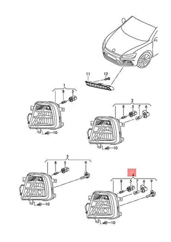 OEM Turn Signal Indicators With DRL And Halogen Fog Light Right 1K8941662K - Picture 1 of 1