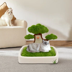 23,6'' Green Tree Cat Bed Condo confortable pour chat avec lit rembourré de poste de scratching
