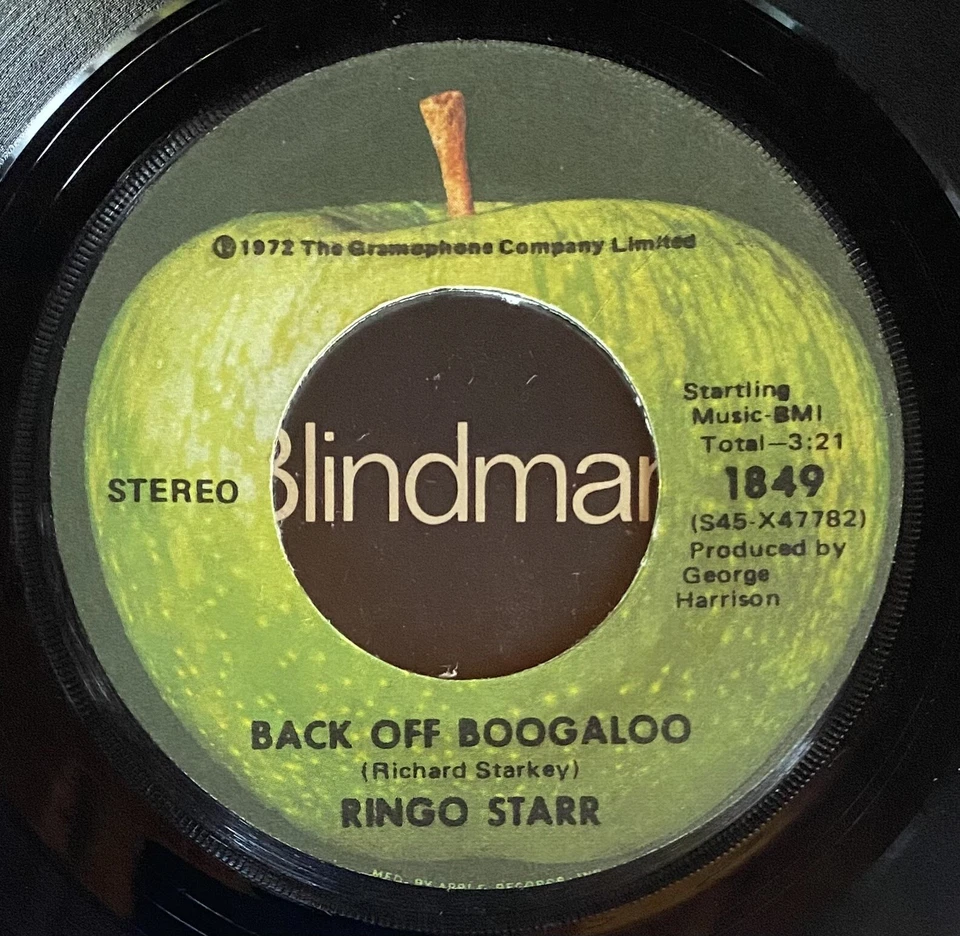 Ringo Starr Back Off Boogaloo Apple 1849 45rpm W/PS Glossy Finish Beatles 1972 - Image 3 of 4