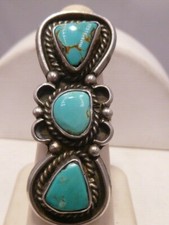 Unsigned Ring Royston Turquoise Sterling Silver Navajo Vintage size 6