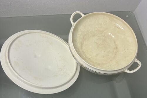Vtg Pope- Gosser China Covered Veg. Bowl USA F-25 (crack in cover) - Picture 3 of 6
