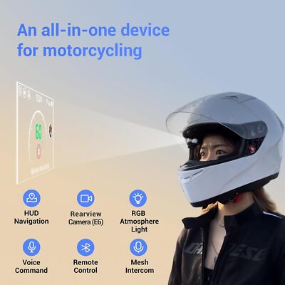 Bike Helmet Nuviz Amazon MOTOEYE E6 Motorcycle Helmet HUD, Head-Up Display CarPlay Android Auto, Bluetooth, Bike Helmet Nuviz Amazon MOTOEYE E6 Motorcycle Helmet HUD, Head-Up Display CarPlay Android Auto, Bluetooth,