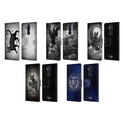 OFFICIAL ALCHEMY GOTHIC CATS LEATHER BOOK WALLET CASE COVER FOR NOKIA PHONES