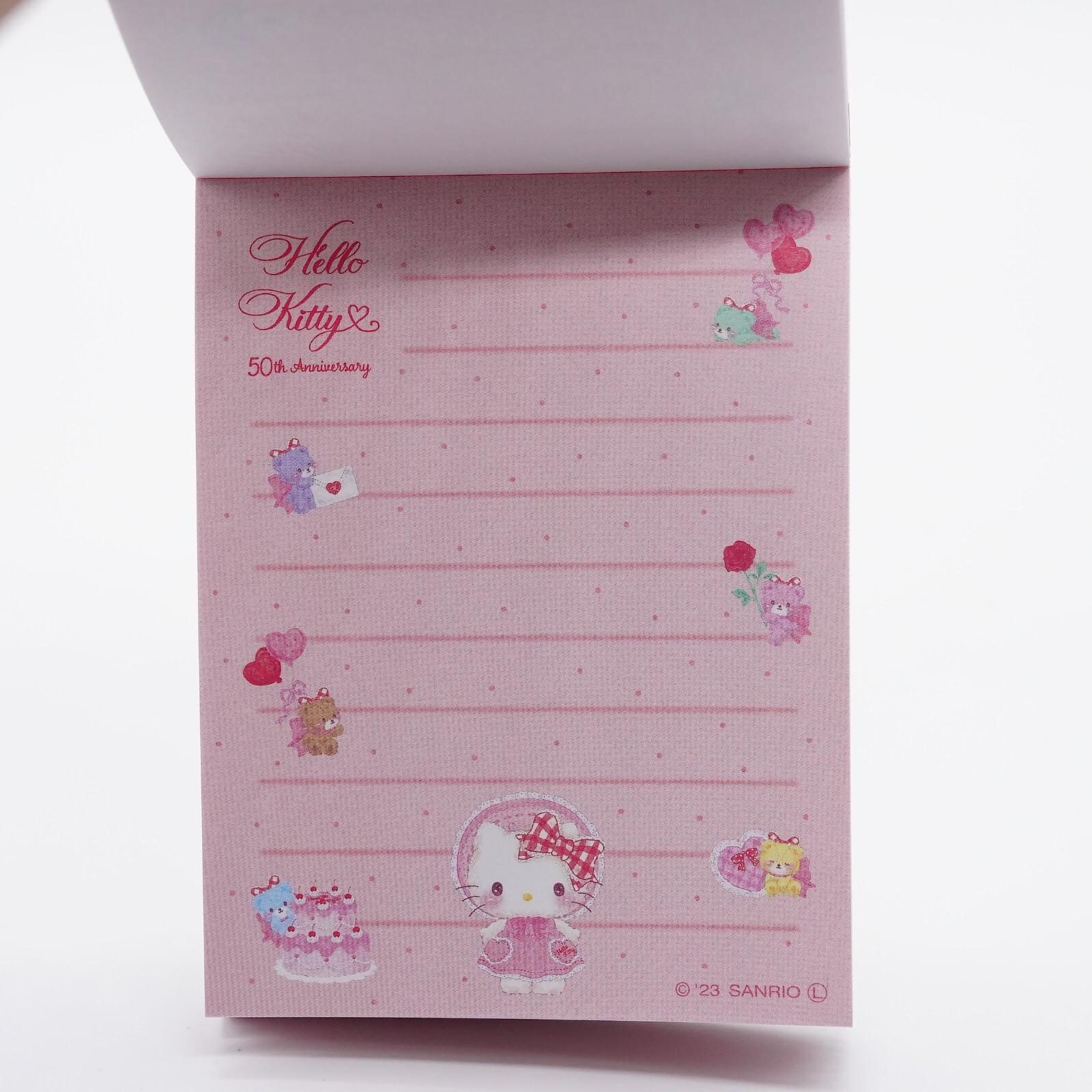 Sanrio Hello Kitty 50th Anniversary Mini Memo Pad / Made in Japan 