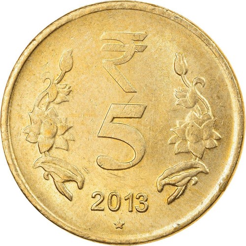 India | 5 Rupees Coin | Lotus flowers | Km:399 | 2011 - 2019 - Picture 7 of 12