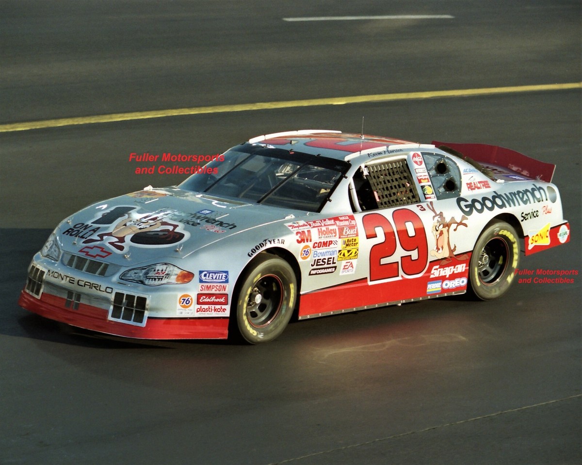 KEVIN HARVICK #29 LOONEY TUNES TAZ 2001 8X10 PHOTO NASCAR WINSTON