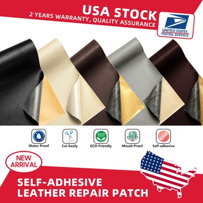 Leather Repair Kit Self-Adhesive Patch Stick on Sofa Clothing Car Seat Couch US