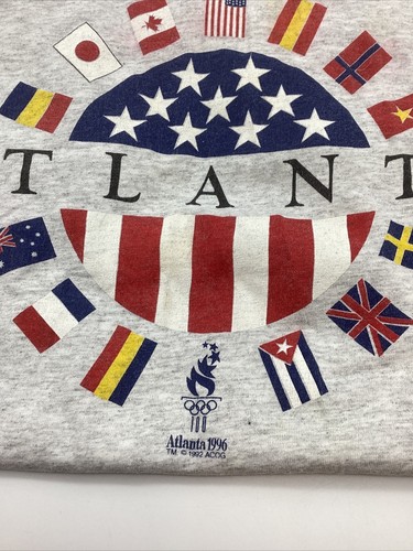 Vintage Olympic Games Atlanta 1996 single stitch Gray tee shirt Large - Picture 2 of 7