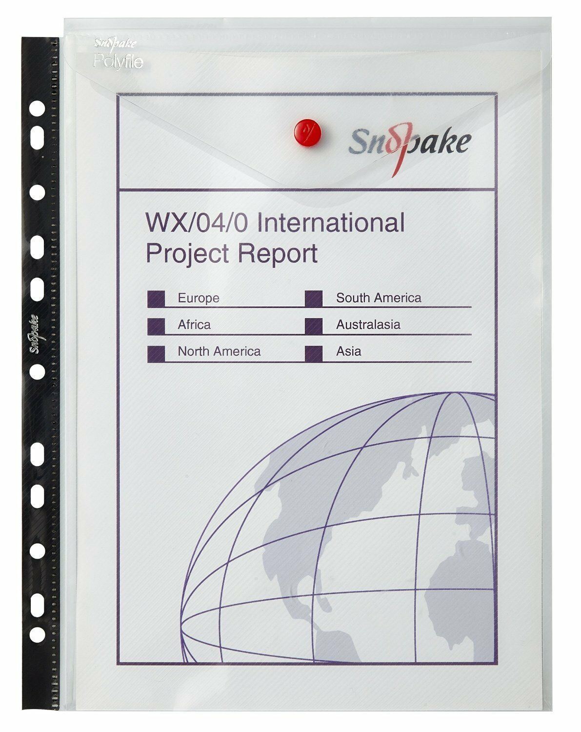 Snopake A4 Polyfile Clear Ring Binder Stud Wallets Portrait Alta Capacità