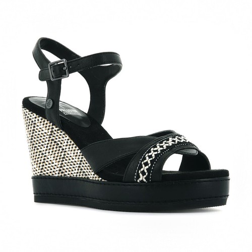 PALLADIUM Sandales Compensées Nu-pieds cuir noir Pointure 38 - Bohème Chic Neuf - Foto 5 di 11
