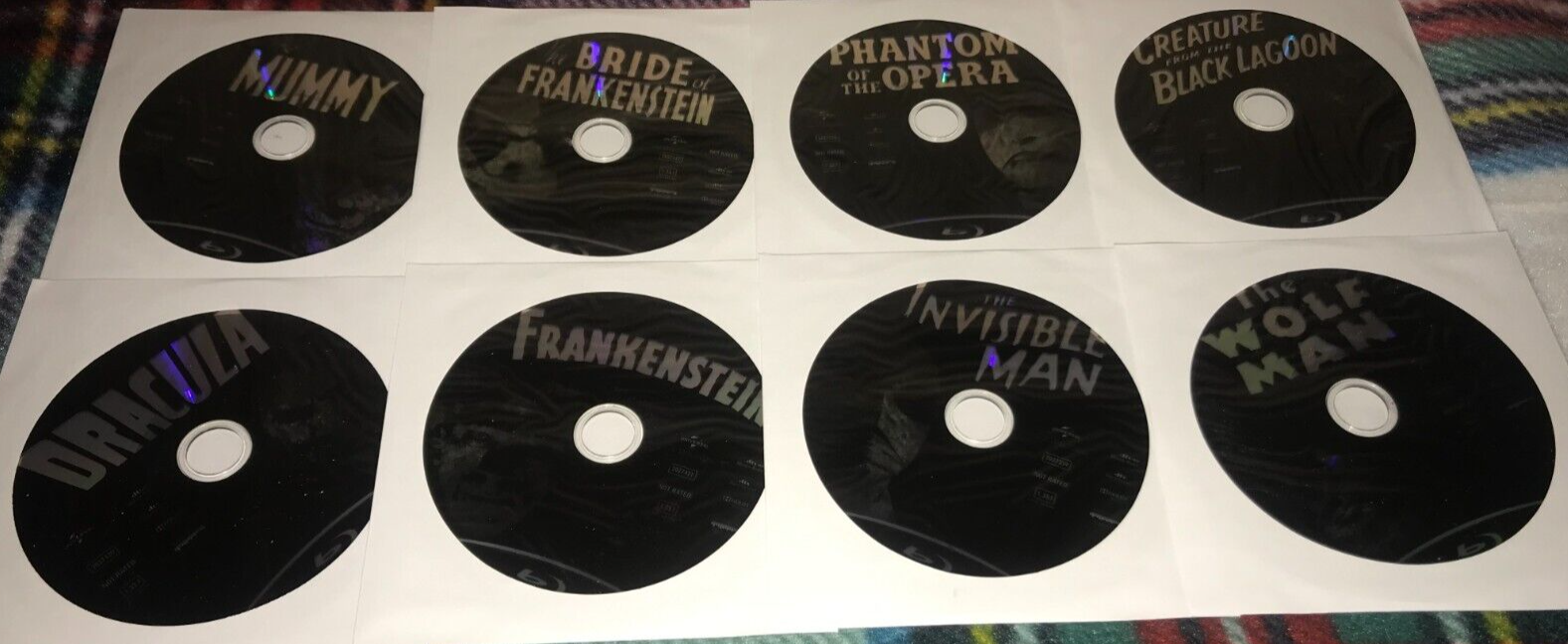 Lot of 8 Classic Monsters HD Blu-Ray Discs in Sleeves - No Cases Included